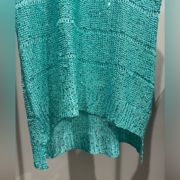 Moon River Turquoise Sequin Tank Top Size M/L - Picture 4 of 16